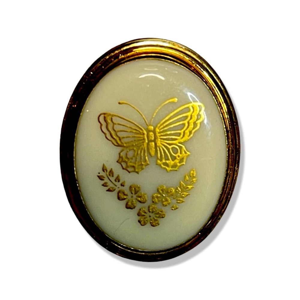 LENOX 14kt gold filled Porcelain Pin/brooch